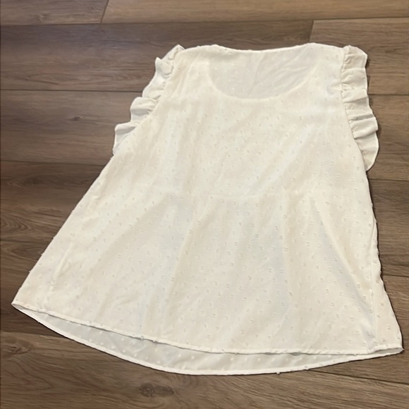 SHEIN Joress Curve Floral Embroidered Ruffled Sleeveless Top Swiss Dot Size 0XL - Picture 9 of 11